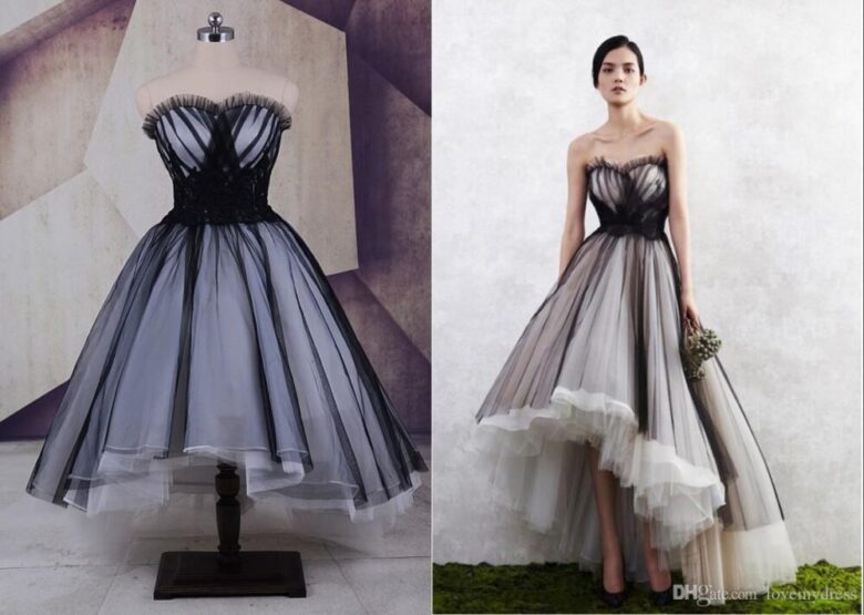 black and white ball gown wedding dresses